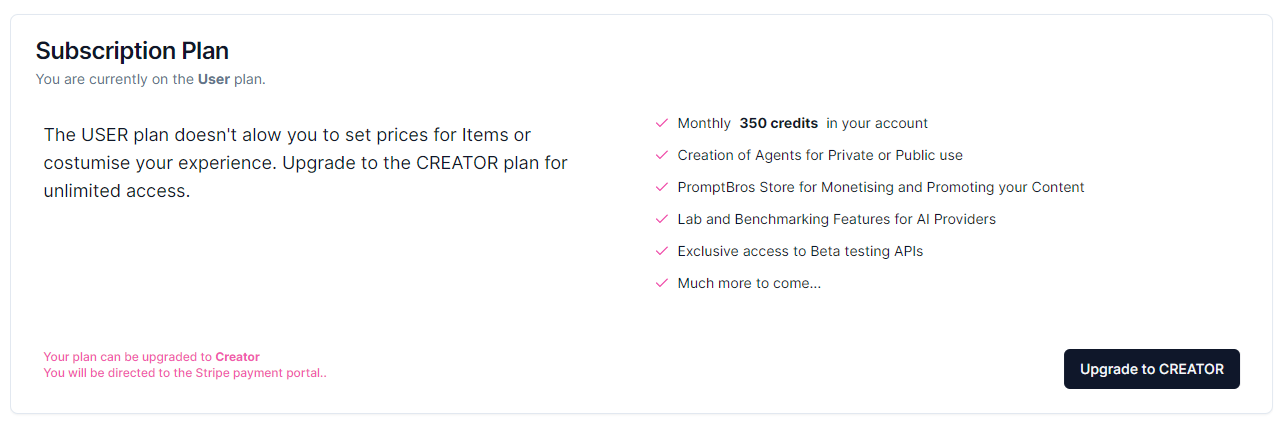 Subscription plans